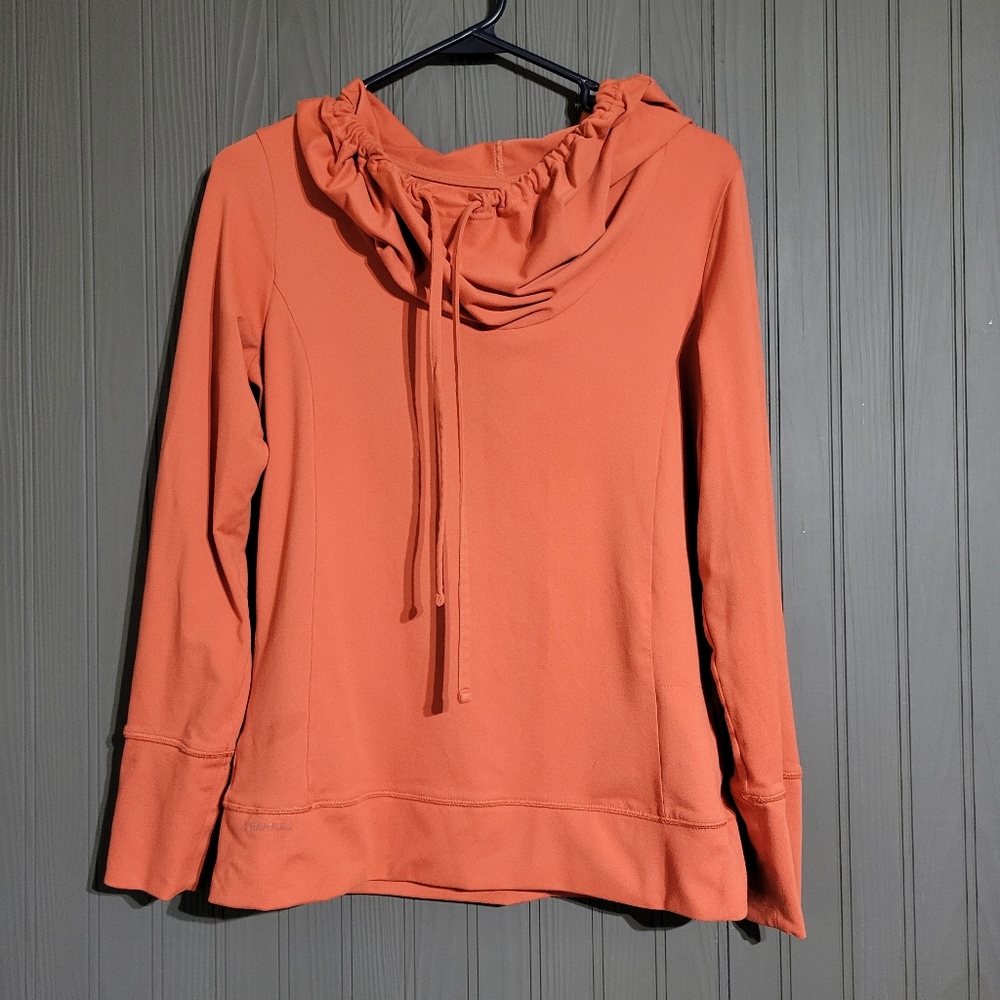Columbia Titanium Long Sleeve Funnel Neck Hooded Shirt Orange Women's Medium